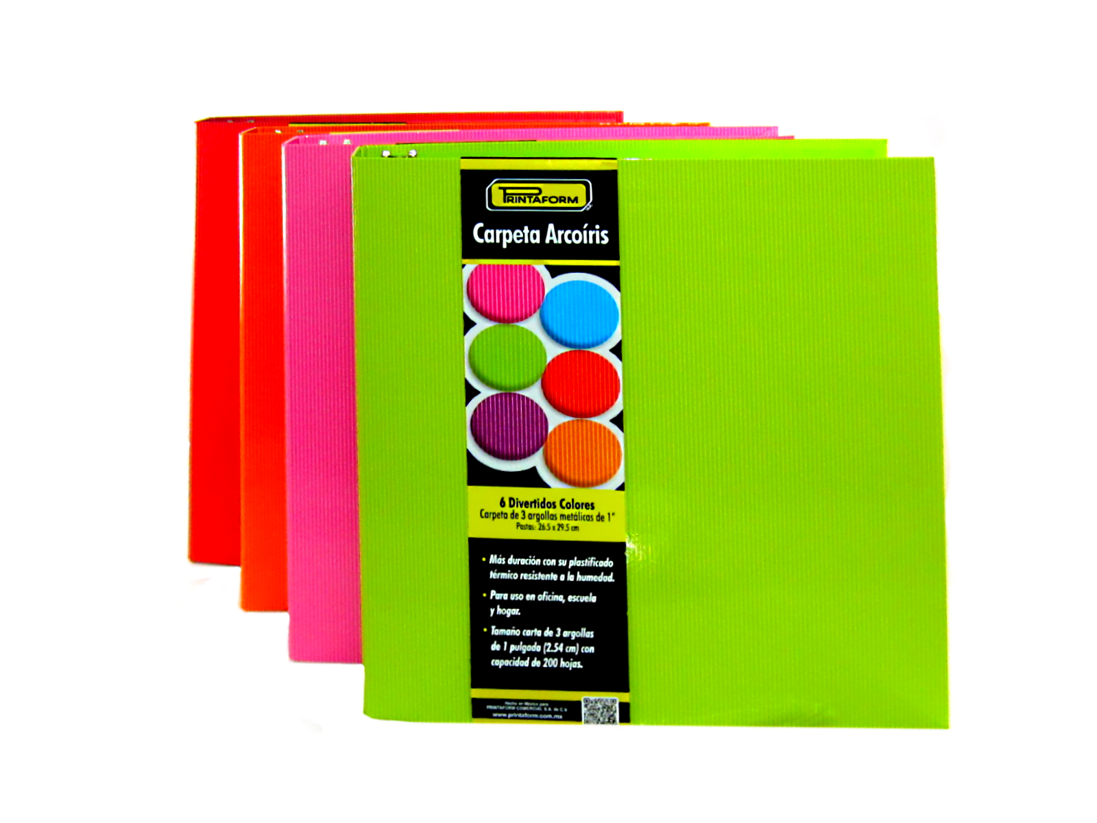 CARPETA DE ARGOLLAS 1 CTA. COLORES SURTIDOS HERRAJE O PRINT 