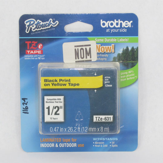 CINTA LAMINADA 12 MM NEG/AMA TZ631 BROTHER                  