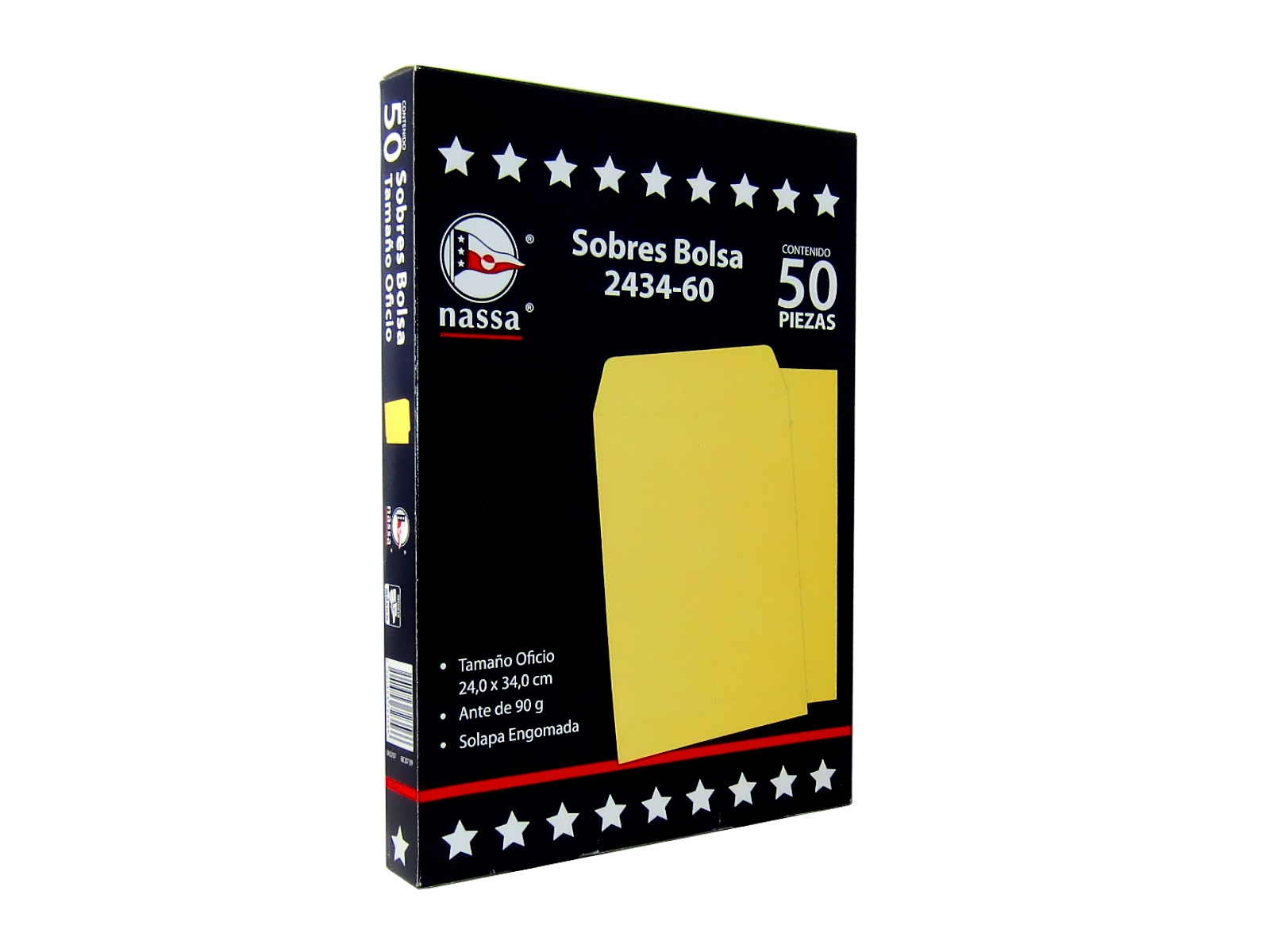 SOBRE BOLSA 24X34 OFICIO PAQ C/50 60 GMS ANTE NASSA         