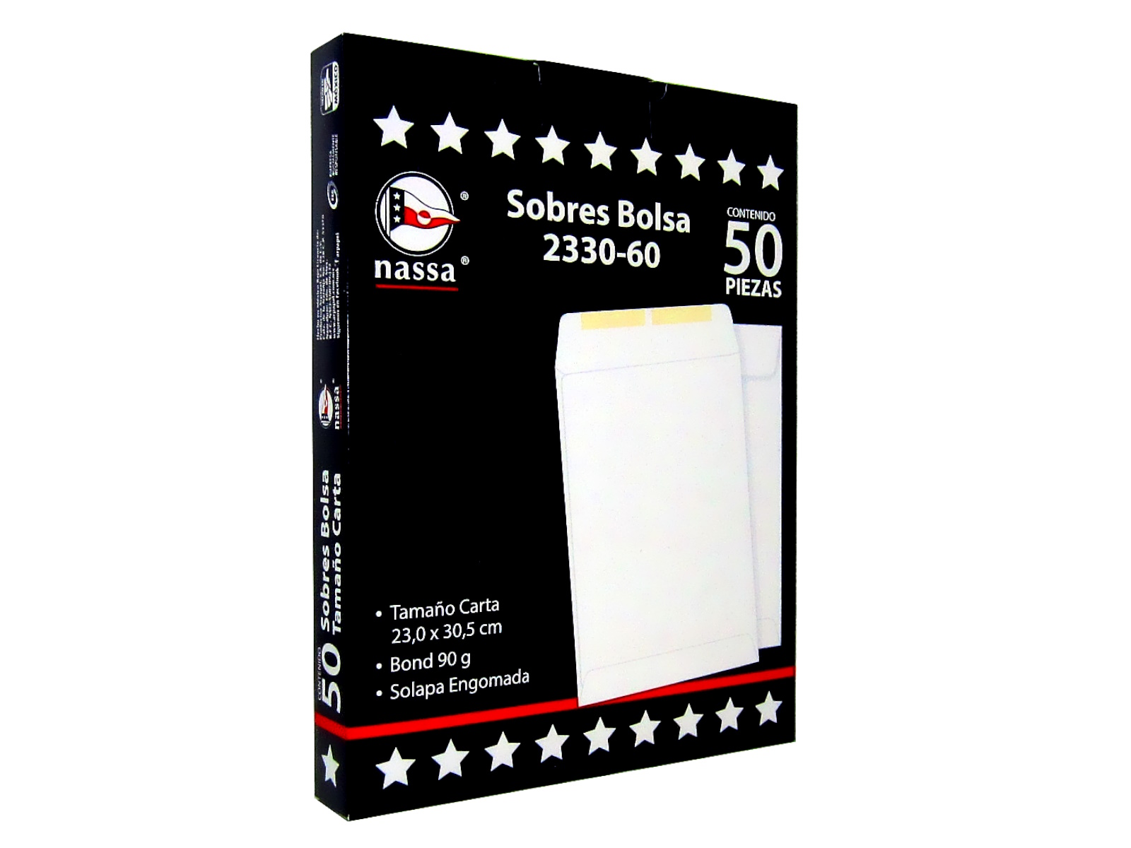 SOBRE BOLSA BOND 23X30 CARTA PAQ C/50 90 GMS NASSA          
