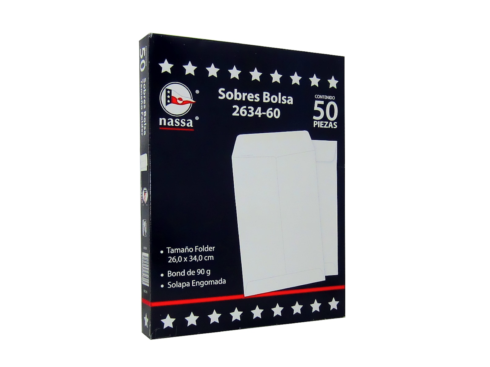 SOBRE BOLSA BOND 26X34 FOLDER PAQ C/50 60 GMS NASSA         