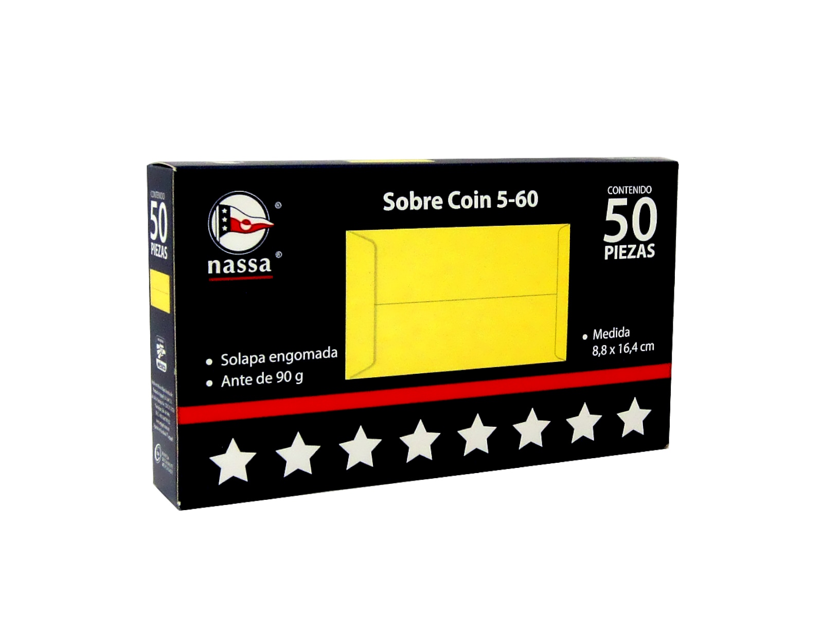 SOBRE BOLSA COIN 5-60 PAQ C/50 60 GMS 8.8X16.4 CMS NASSA    