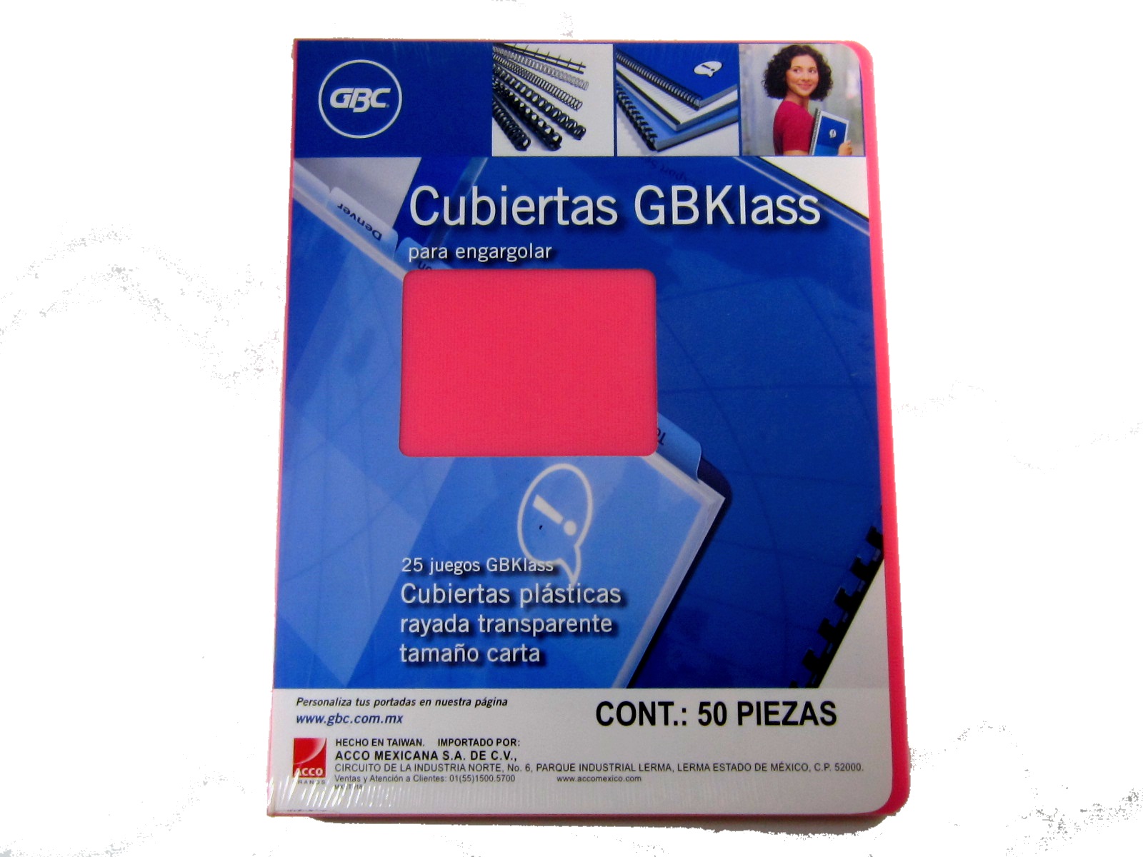 PASTA GBKLASS CARTA TRANSPARENTE ROSA GBC C/25 M600013      