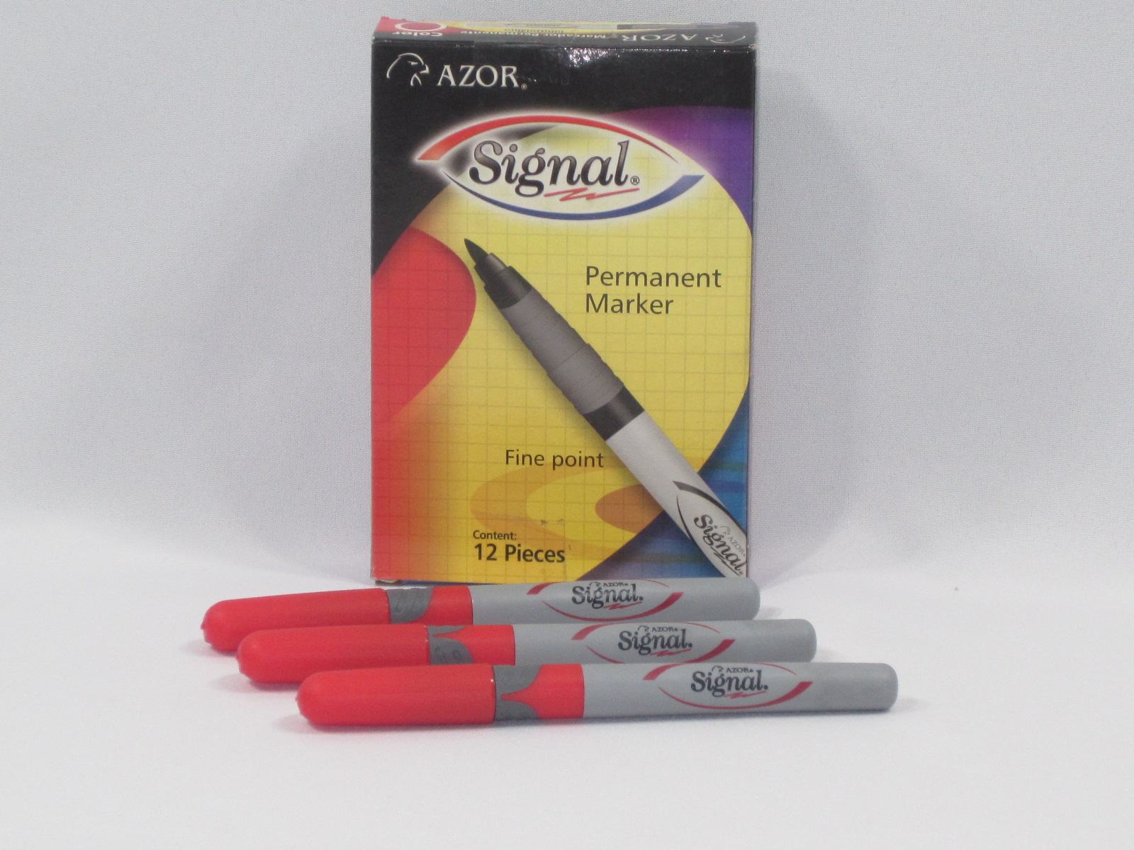 MARCADOR SIGNAL ROJO C/12 30002 PUNTO FINO AZOR             