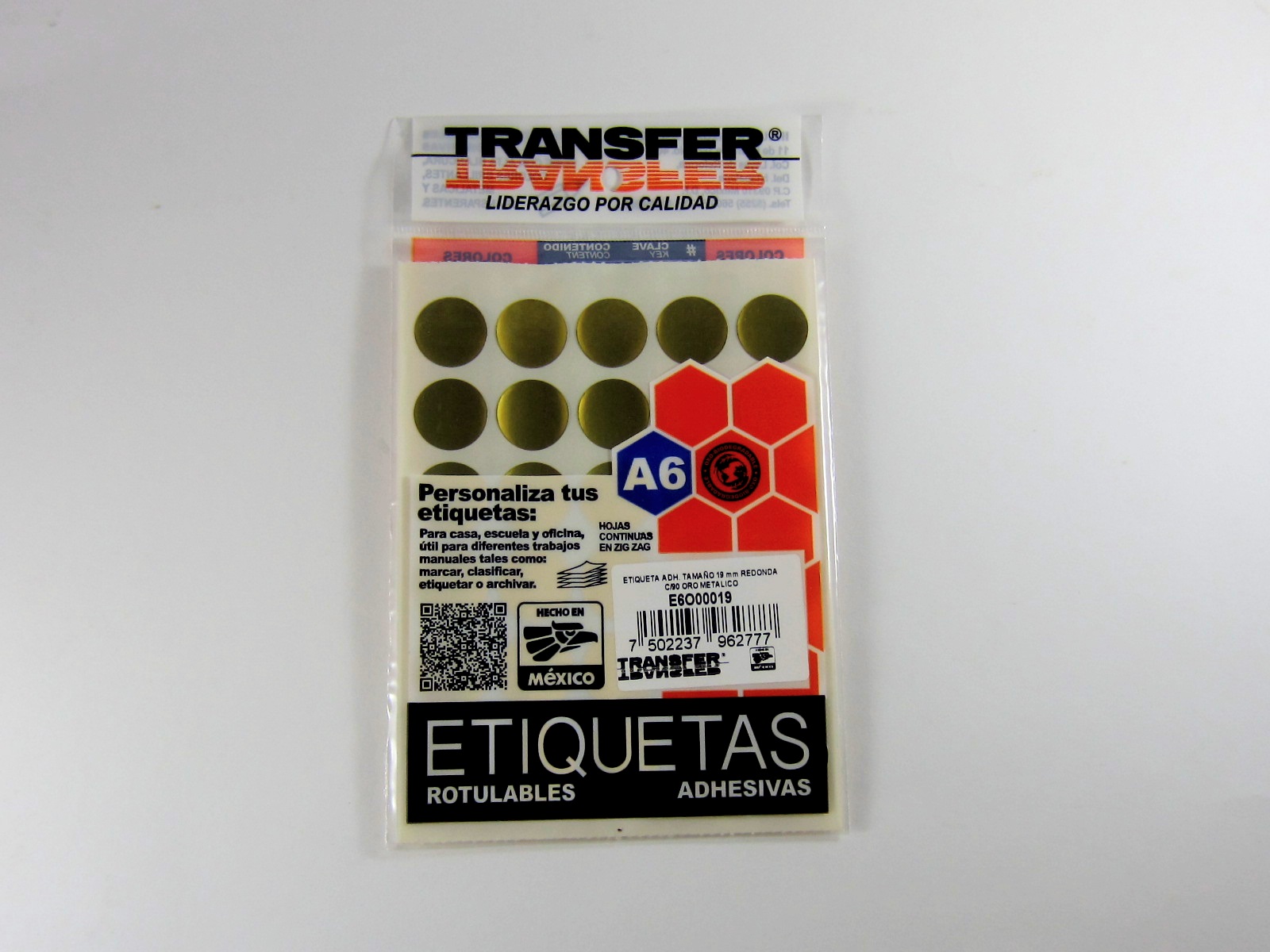 ETIQUETA CIRCULAR C/90 REDONDA ORO 19MM                     