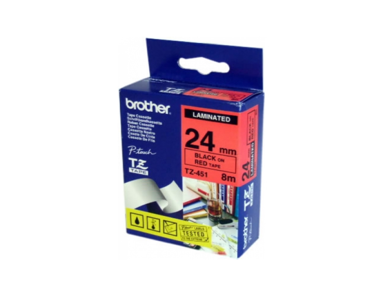 CINTA BROTHER TZ-451 NEGRO/ROJO 24MM                        