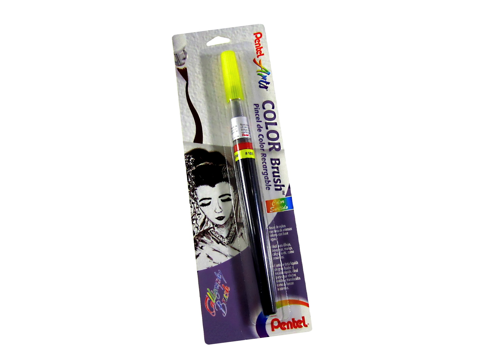 MARCADOR COLOR BRUSH TINTA AMARILLA GFLBP-105 PENTEL        