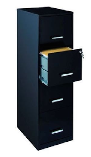 ARCHIVERO METALICO 4 GAVET CARTA 36ANX46 FONX1.18 ALTO NEGRO