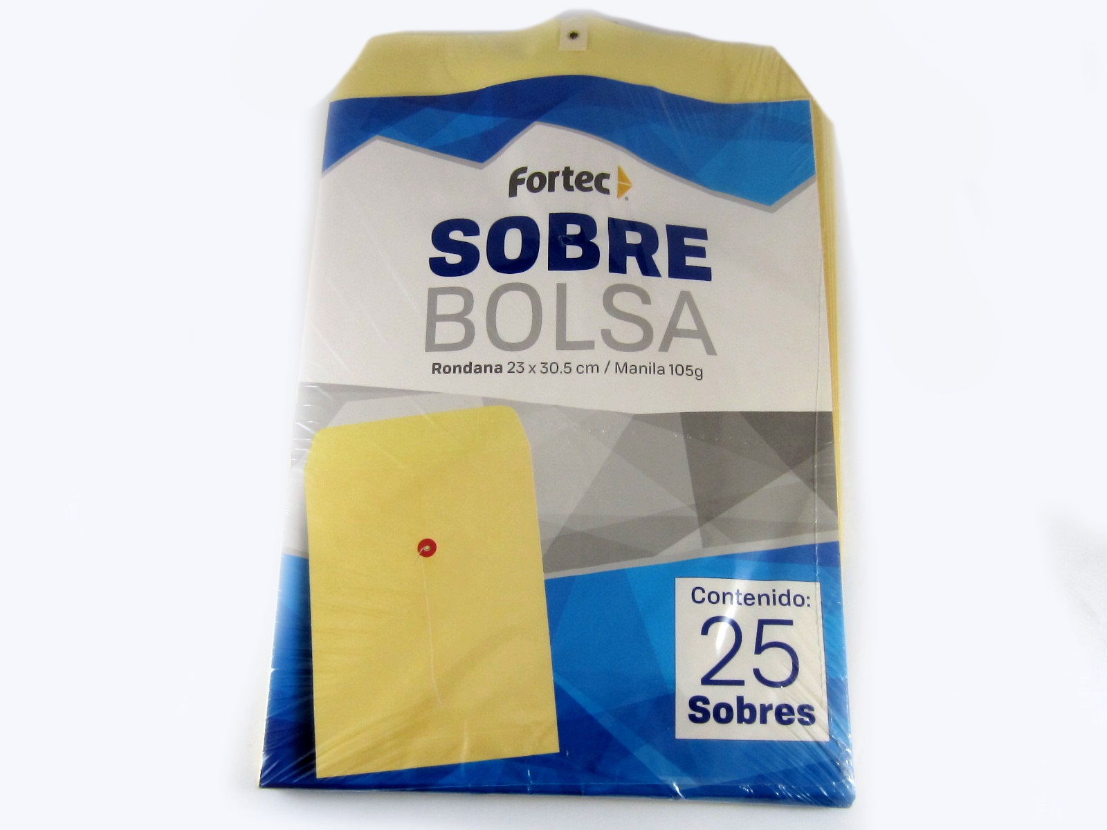 SOBRE BOLSA CARTA MANILA 23X30.5 C/ROND C/25 105GMS FORTEC  