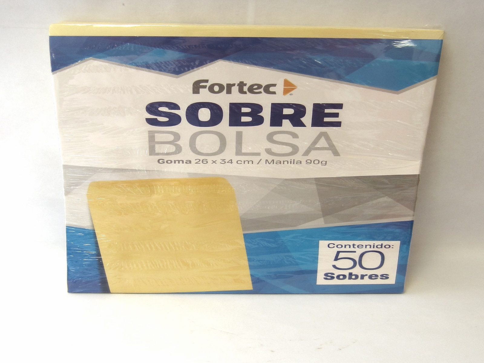 SOBRE BOLSA GOMA MANILA FOLDER 90G 26X34 C/50 FORTEC        