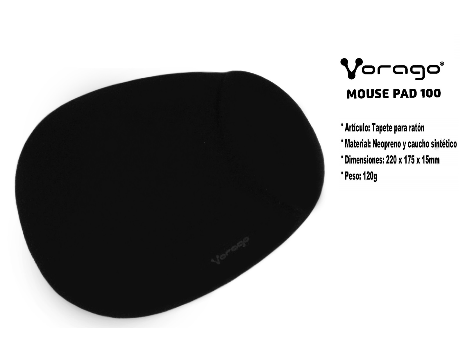 MOUSE PAD MP-100 AZUL / NEGRO VORAGO CON DESCANSA MUÑECAS   