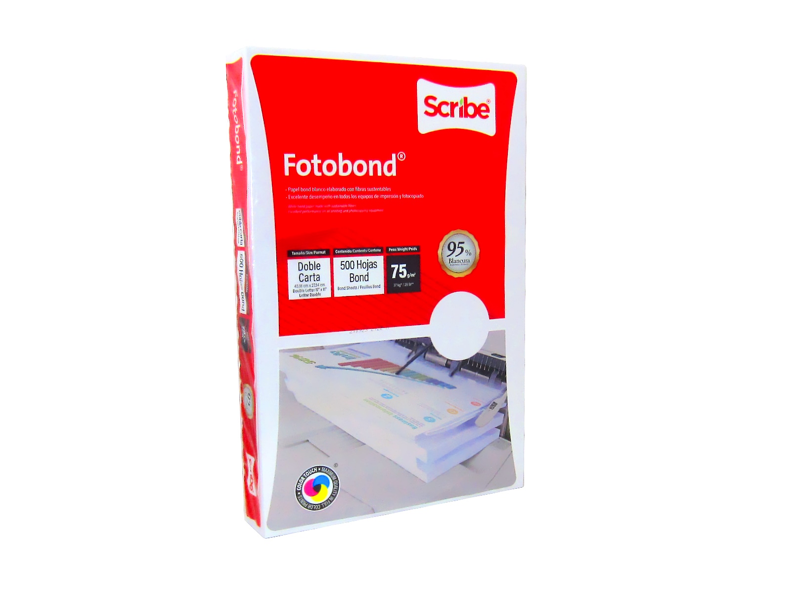 PAPEL FOTOBOND 36K BLANCO DOBLE/CTA 95% BLANCU PAQ C/500    