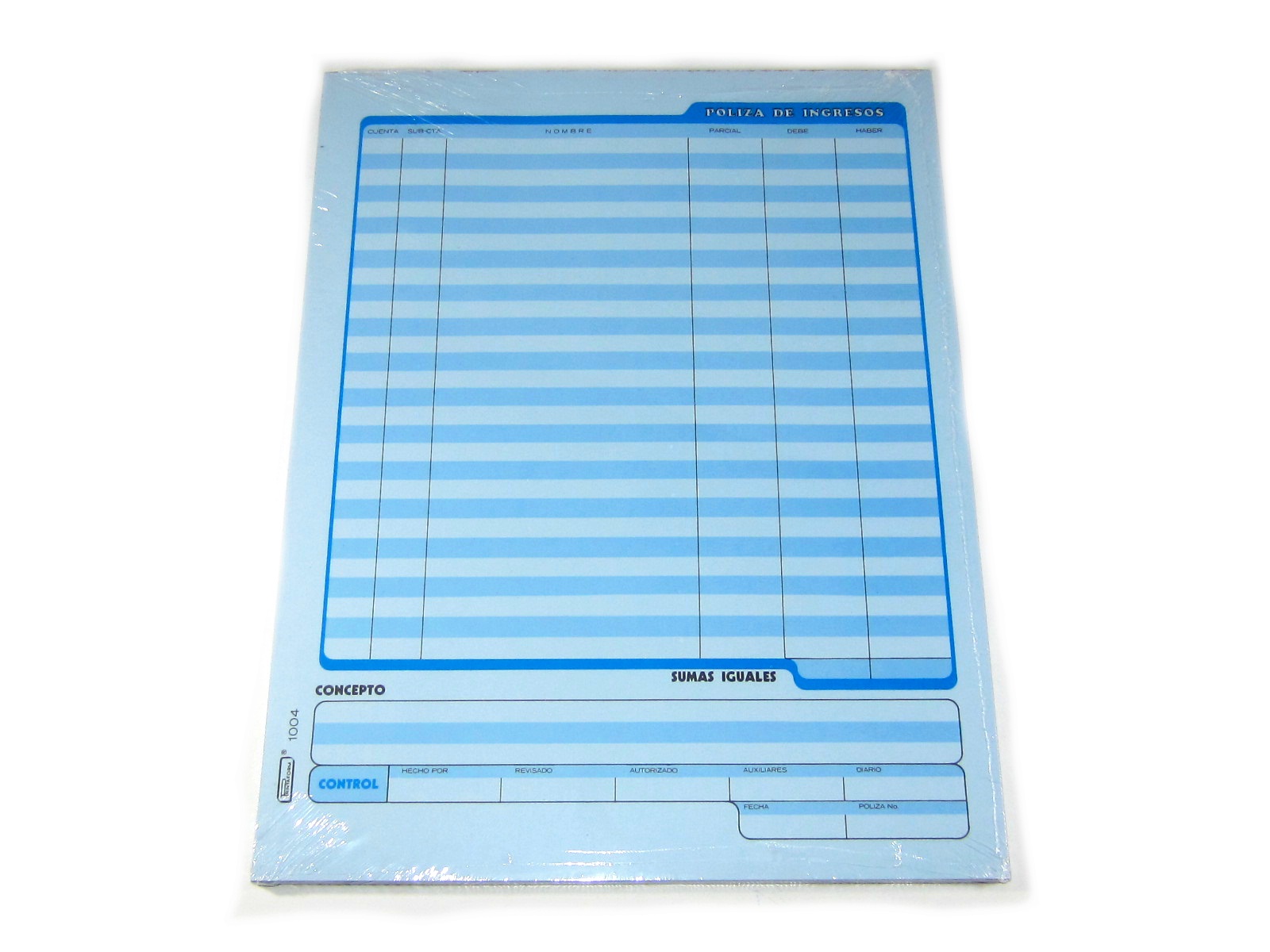 BLOCK PRINTAFORM B-1004 POLIZA INGRESOS ESC MANO CTA 50HJS  