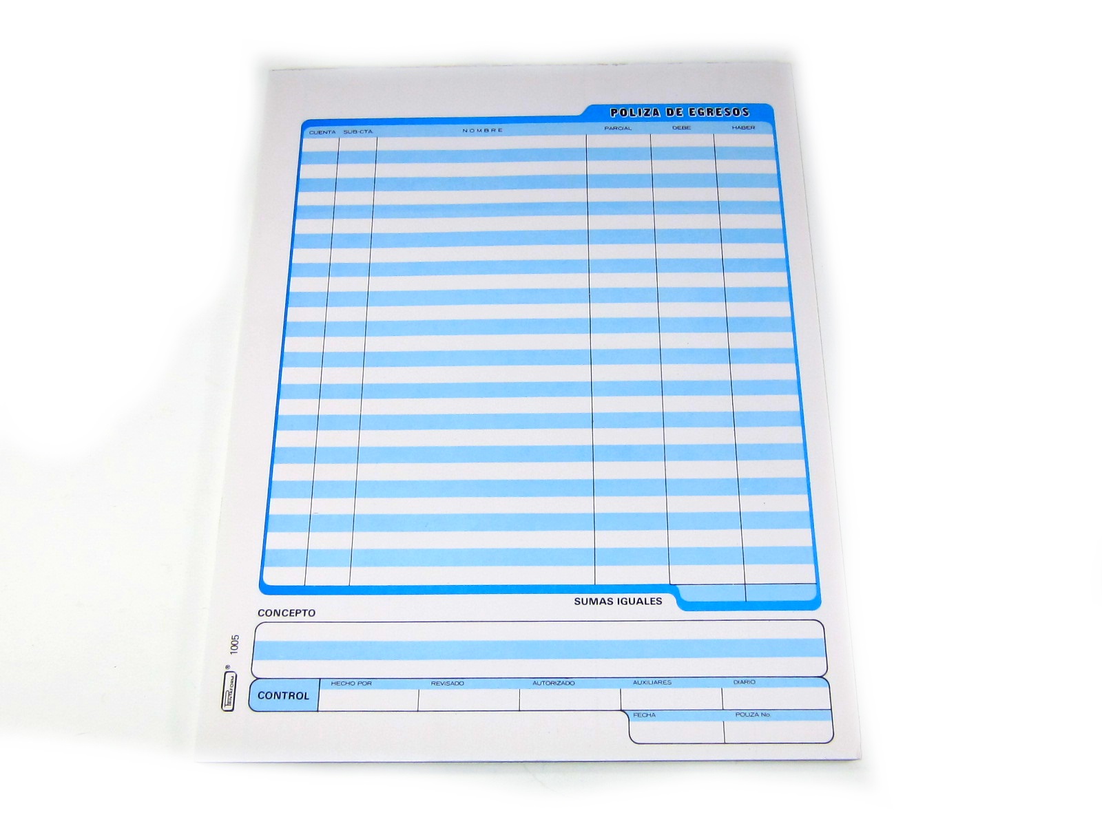 BLOCK PRINTAFORM B-1005 POLIZA DE EGRESOS CTA.C/50 HJS      