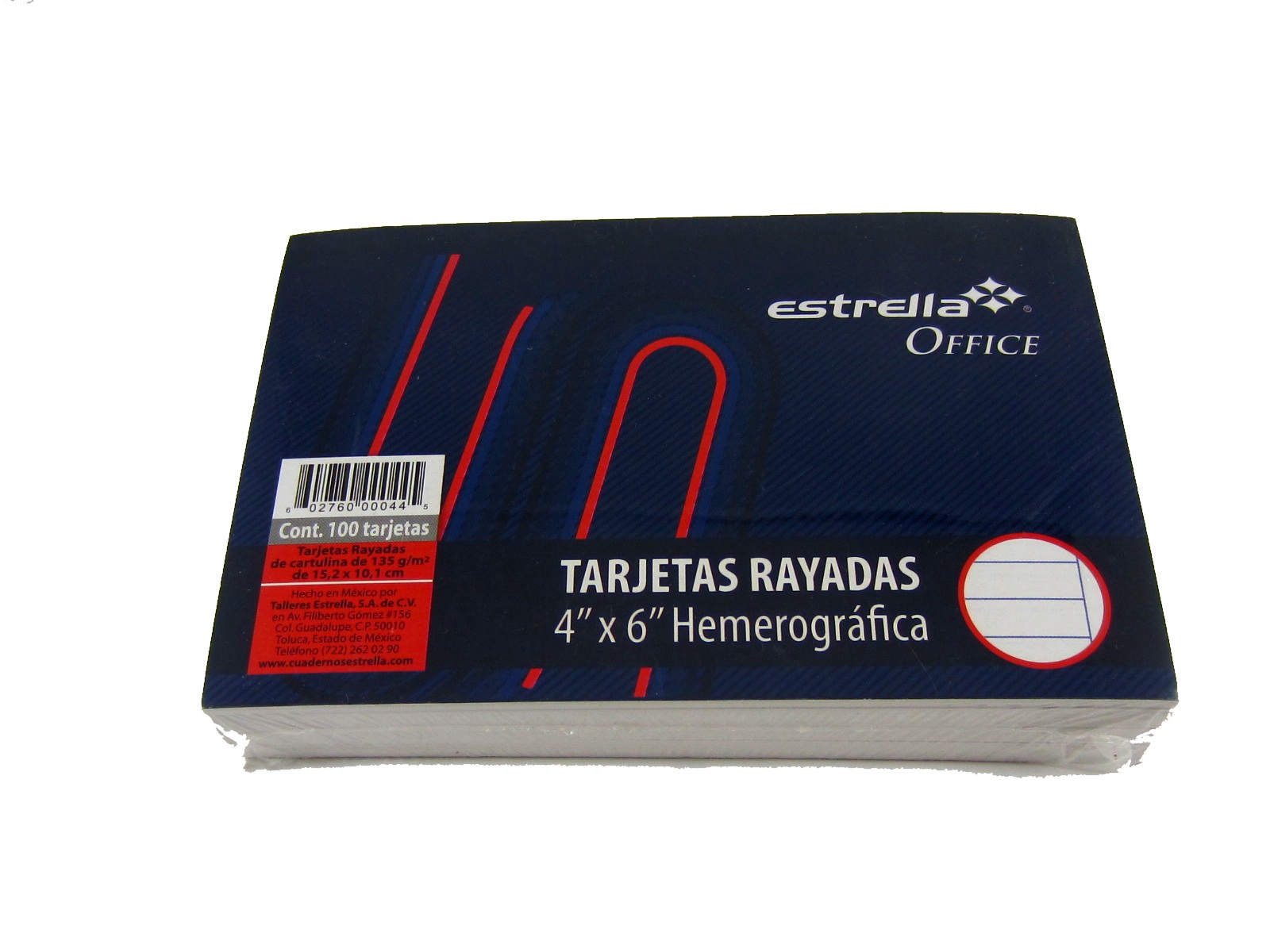 TARJETA BRISTOL RAYADA 4X6 PAQ. C/100 044  ESTRELLA         