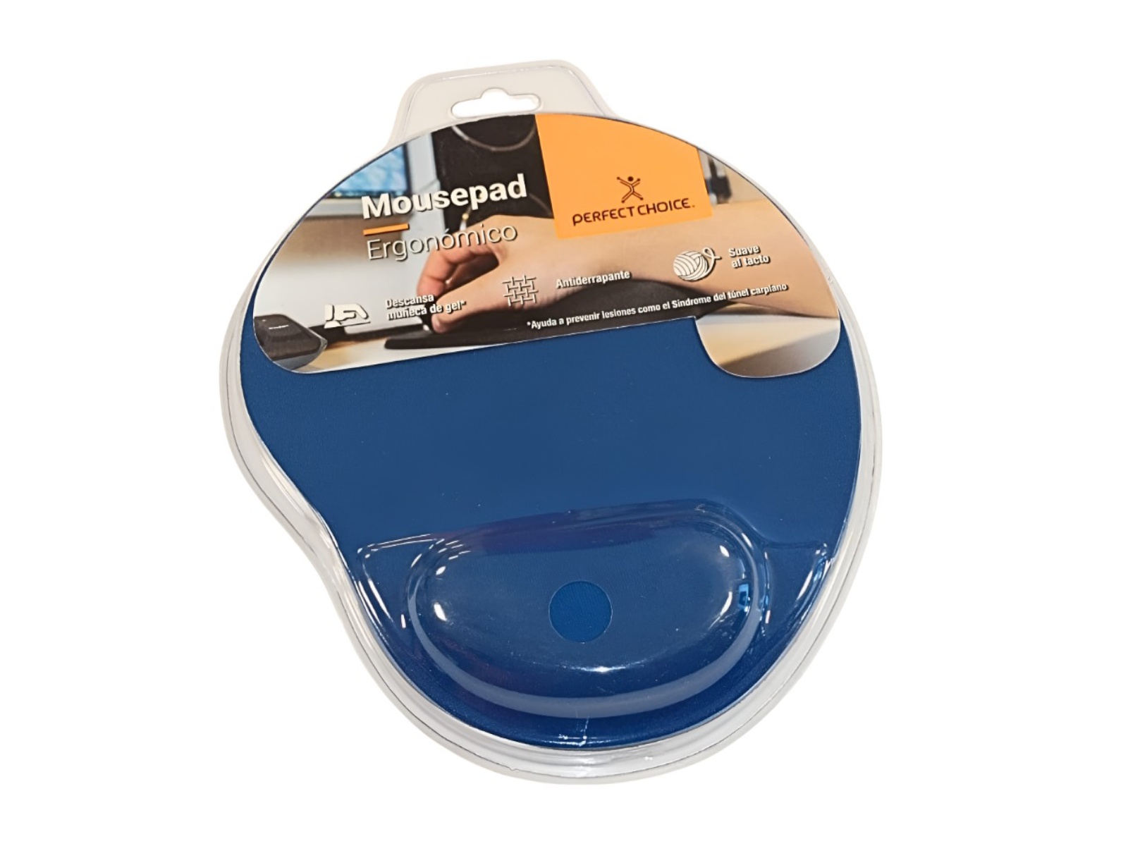 MOUSE PAD PERFECT CHOICE CON GEL COLOR AZUL PC-041795       