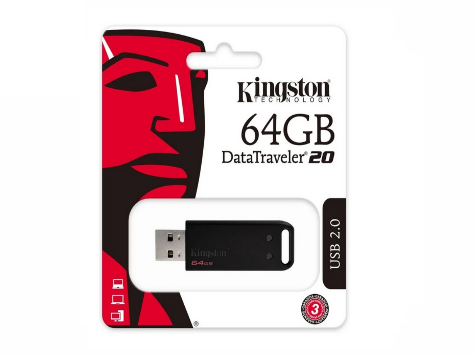 MEMORIA KINGSTON USB 64GB DT20/64GB 2.0                     