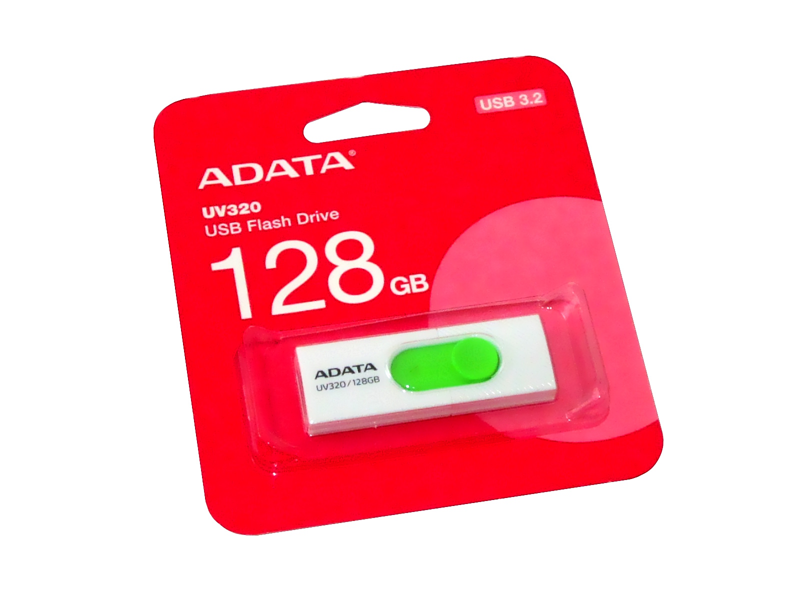 MEMORIA USB ADATA 128GB BLANCO/VERDE AUV320-128G-RWHGN 3.2  