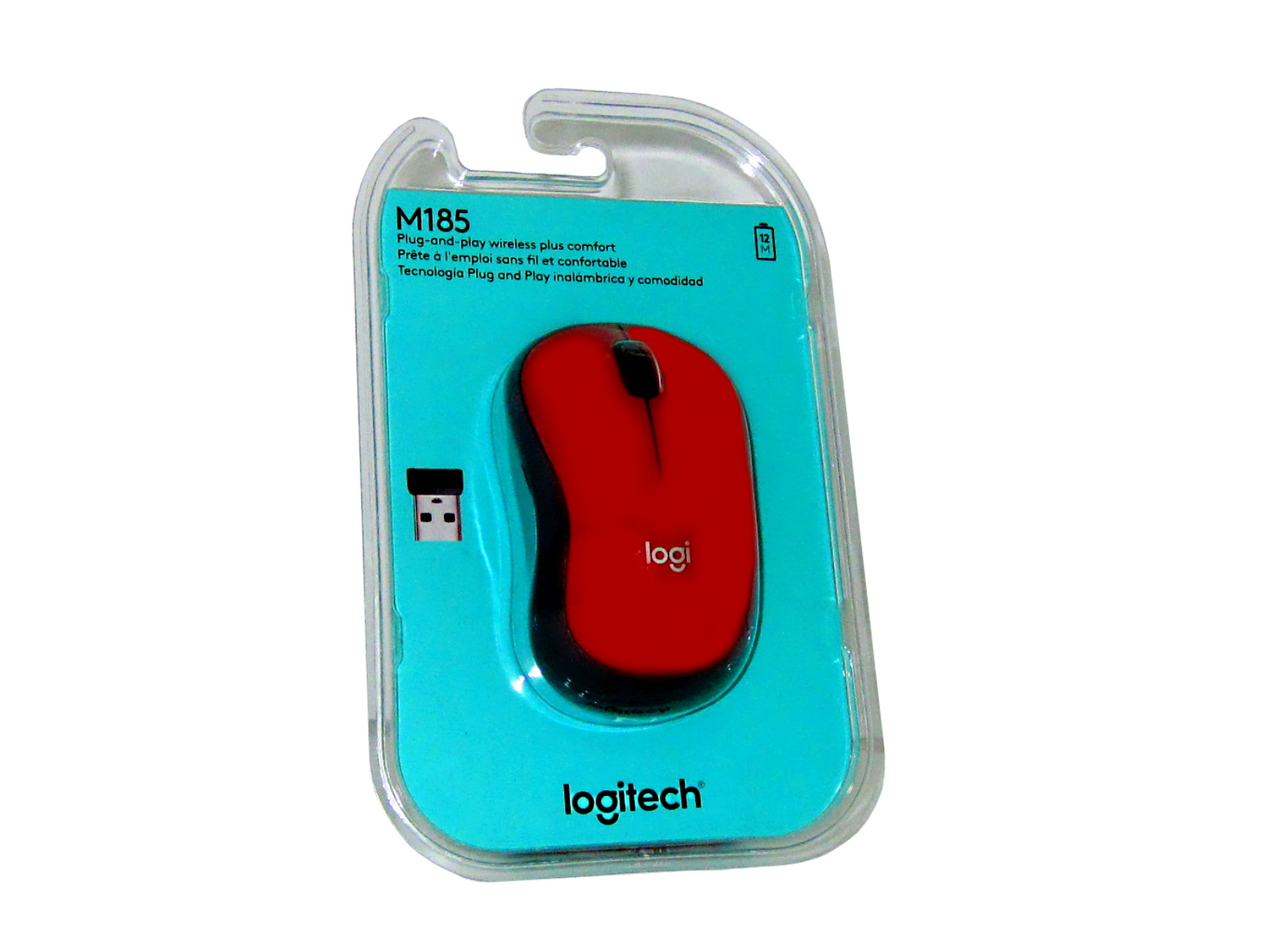 MOUSE INALAMBRICO M185 ROJO LOGITECH 910-003635             