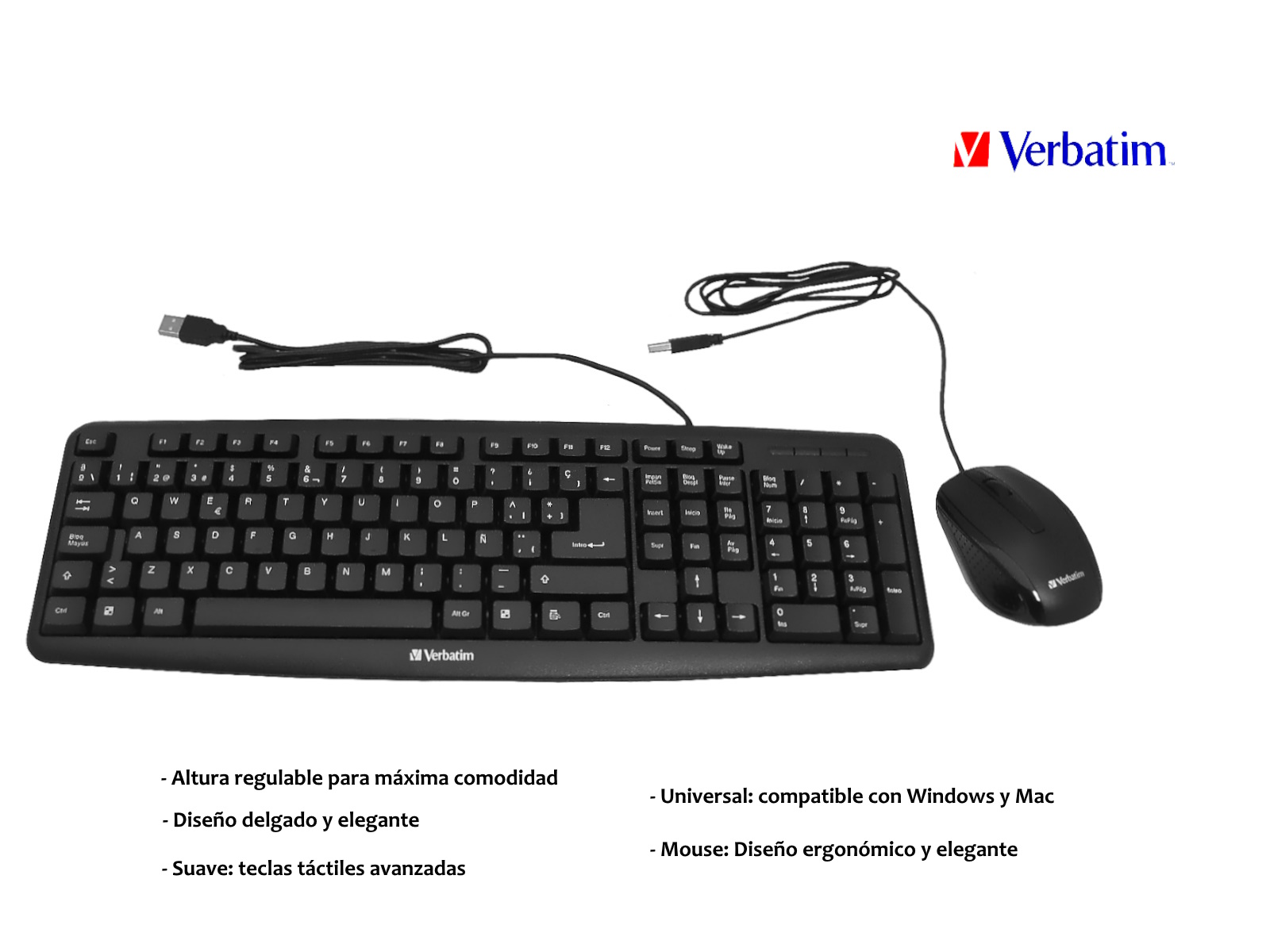 MOUSE Y TECLADO OPTICO USB VERBATIM 98111                   