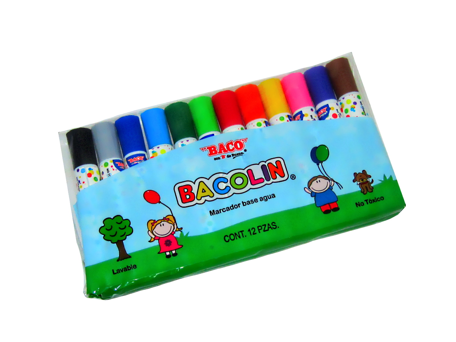 MARCADOR DE AGUA BACOLIN C/12 COLORES MR-158 BACO           