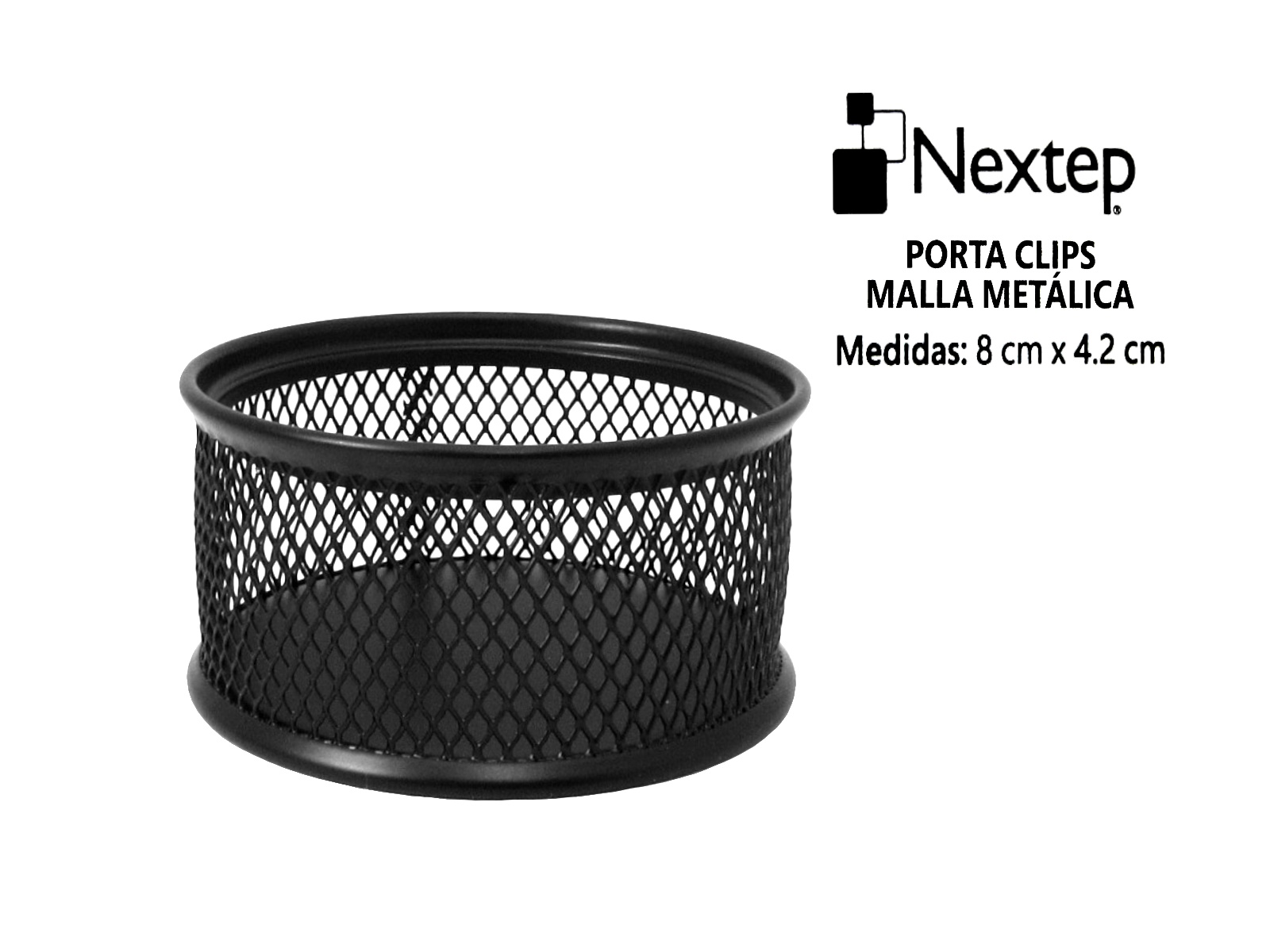 PORTA CLIPS MALLA METALICA 8X4CM NEGRO NE-158X NEXTEP       