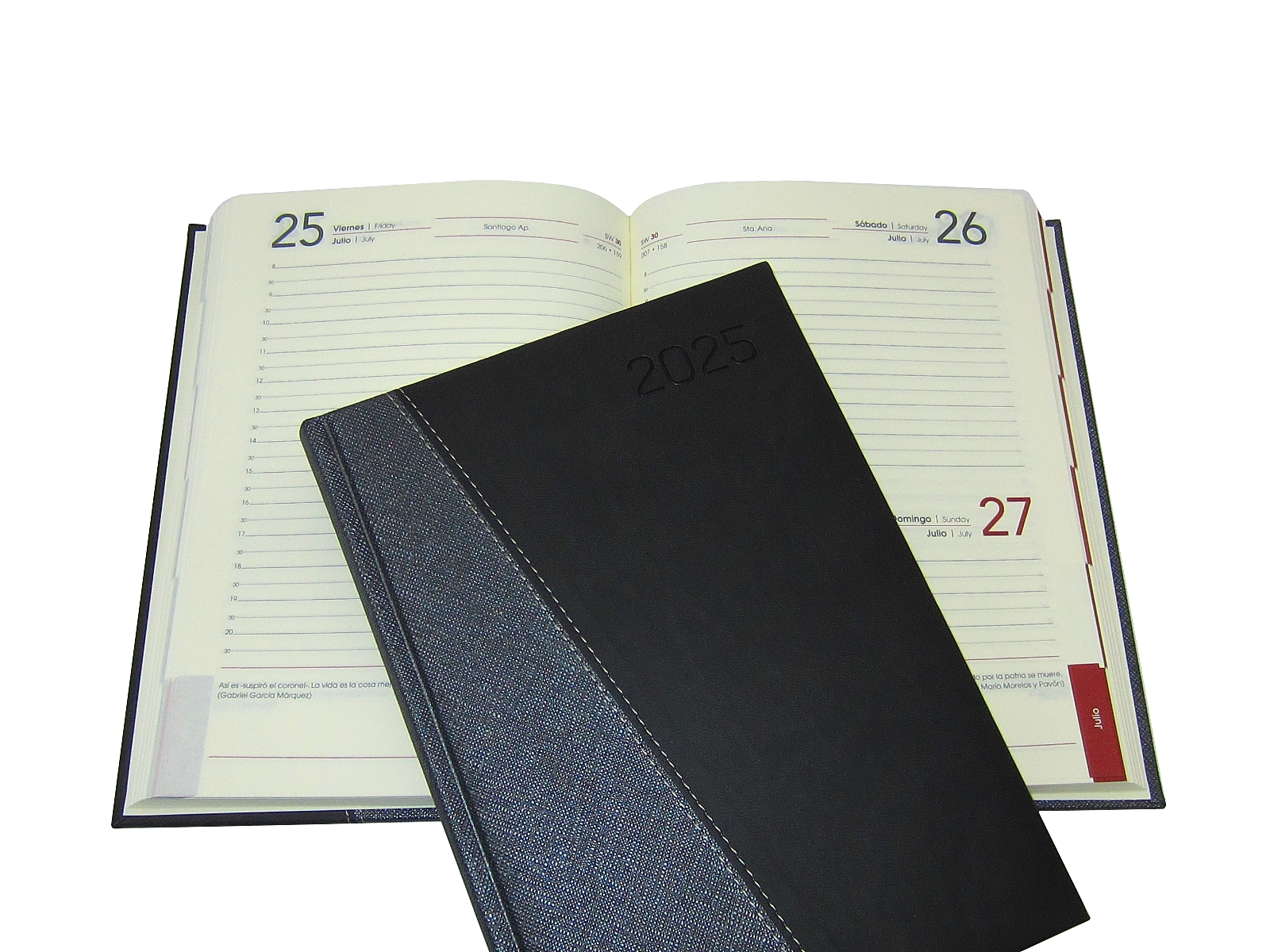 AGENDA MEMO BICOLOR GRIS/NEG 15X21 A-16 2025 AVANTE         