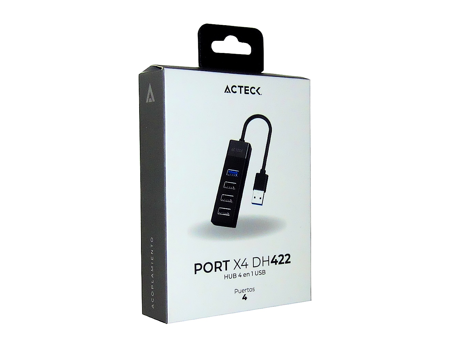 ACTECK HUB USB 3.2 GEN 1 MACHO - 4X USB 2.0 HEMBRA, NEGRO   