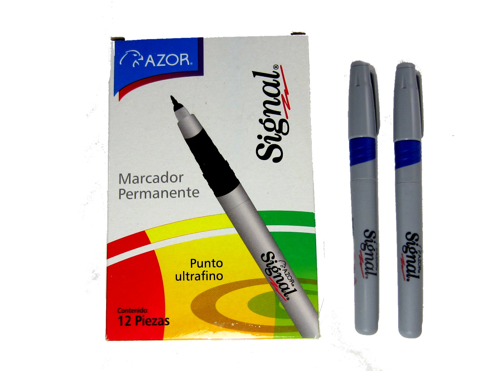 MARCADOR SIGNAL ULTRAFINO AZUL AZOR 37003..                 