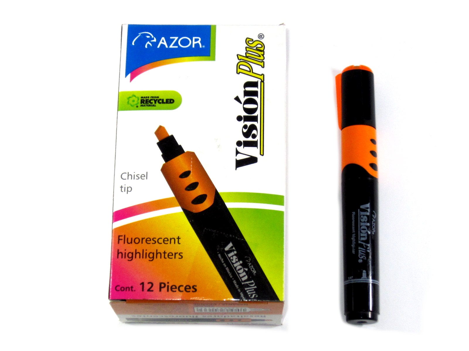 MARCADOR FLUORESCENTE VISION PLUS NARANJA 2600 AZOR         