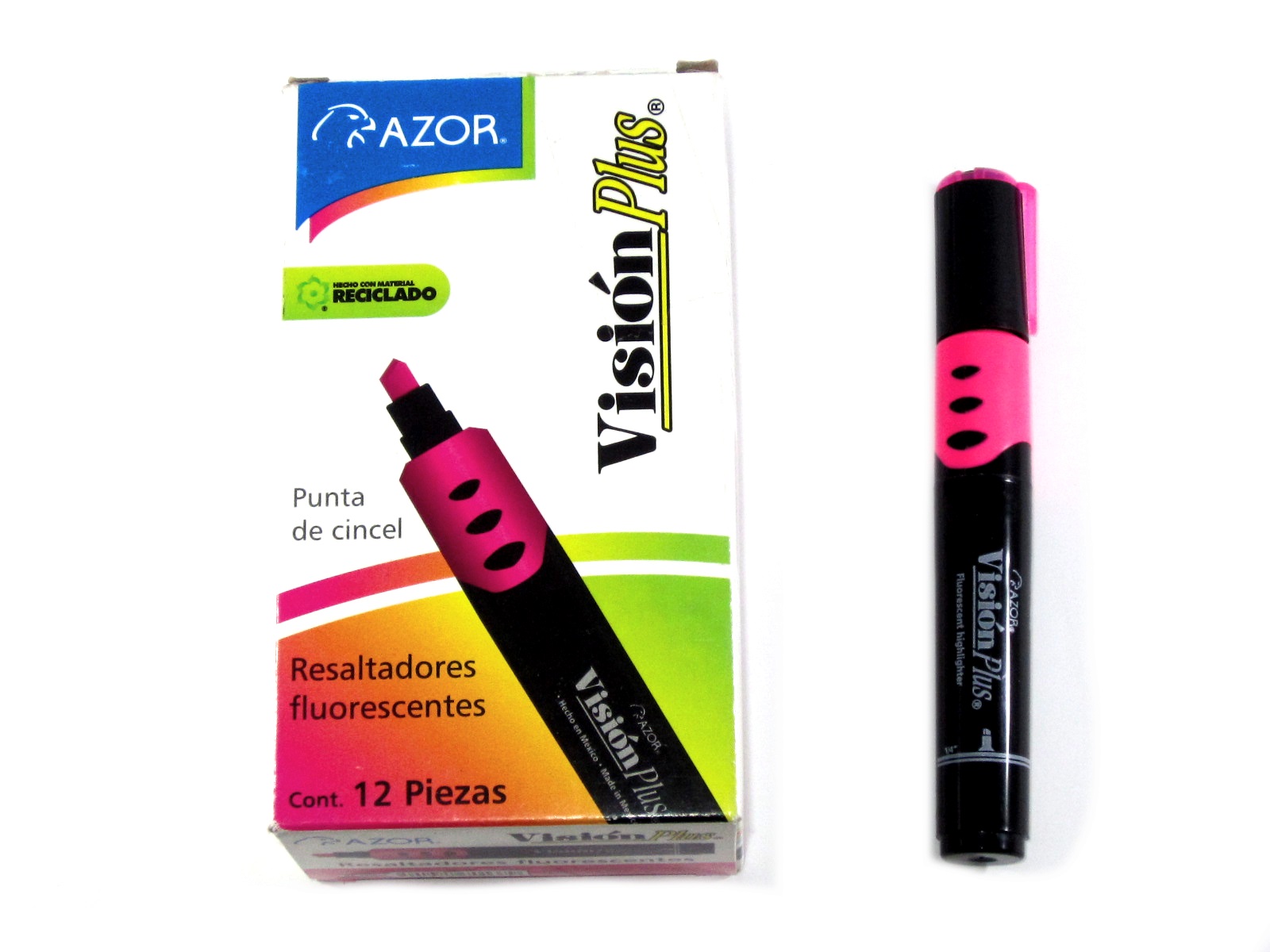 MARCADOR FLUORESCENTE VISION PLUS ROSA 2600 AZOR            