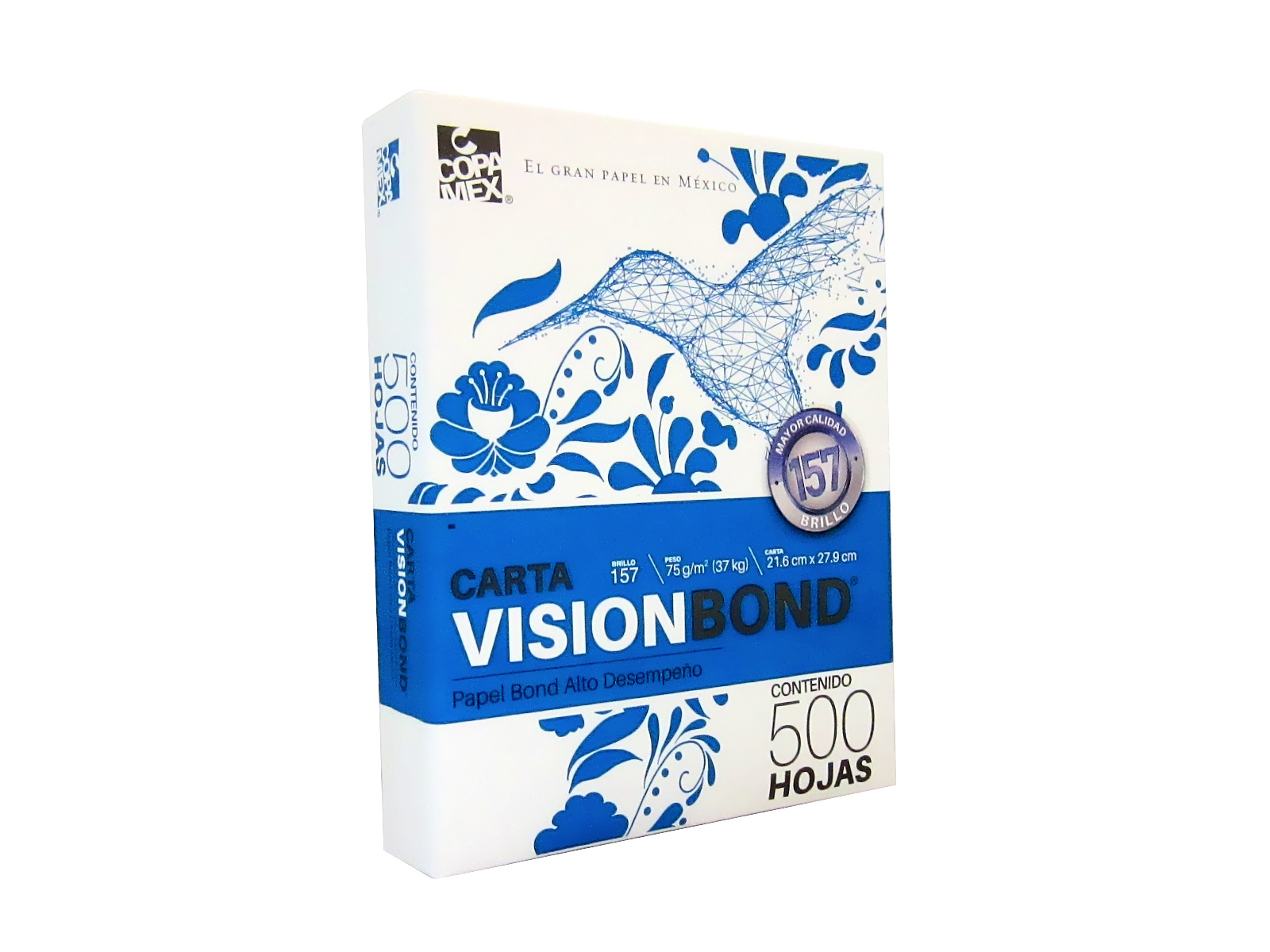 PAPEL VISION BOND 37K. BLANCO T/ CARTA PAQ C/500 97% BLANCUR